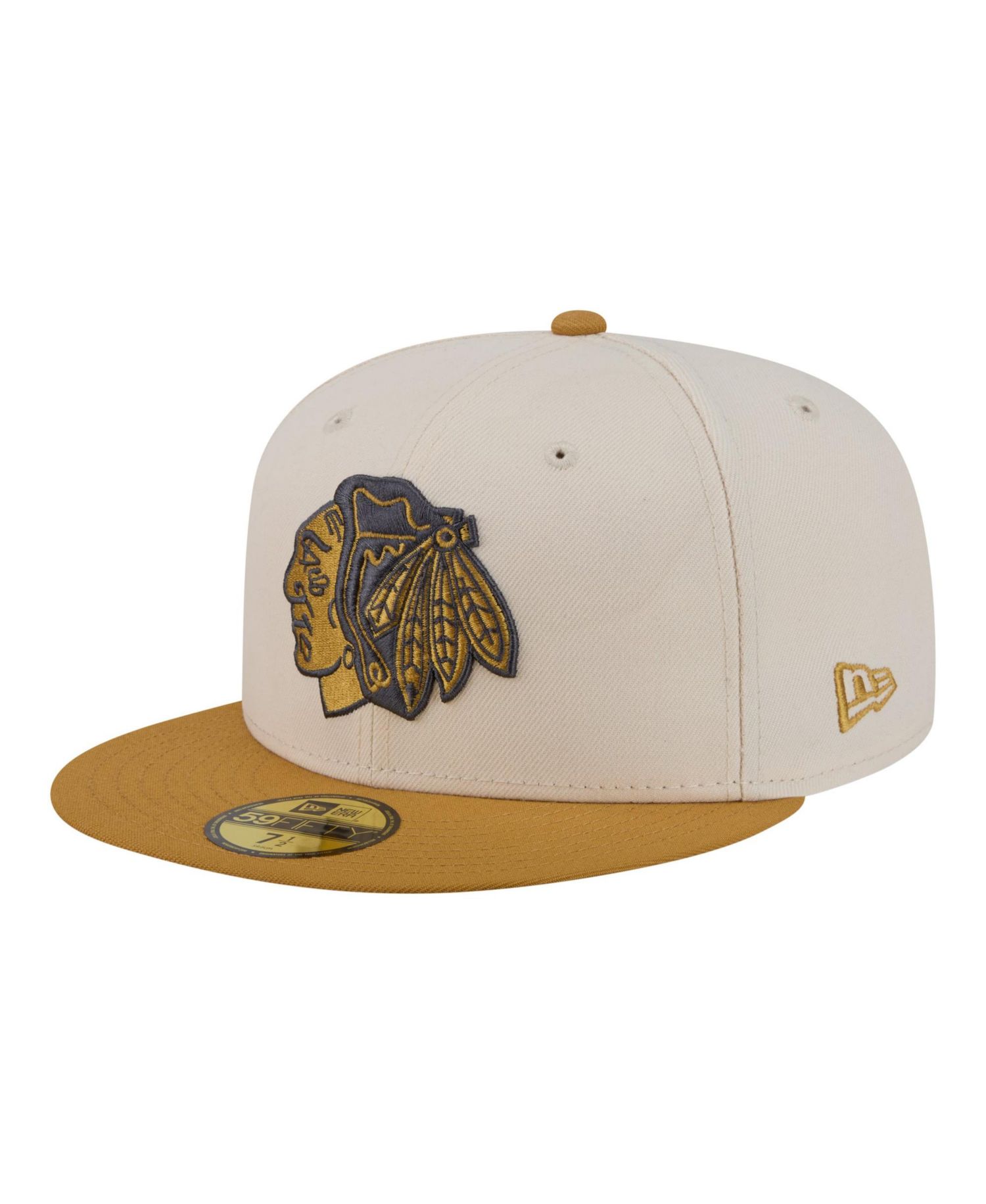 Men's Cream/Tan Chicago Blackhawks Colorpack Two-Tone 59FIFTY Fitted Hat