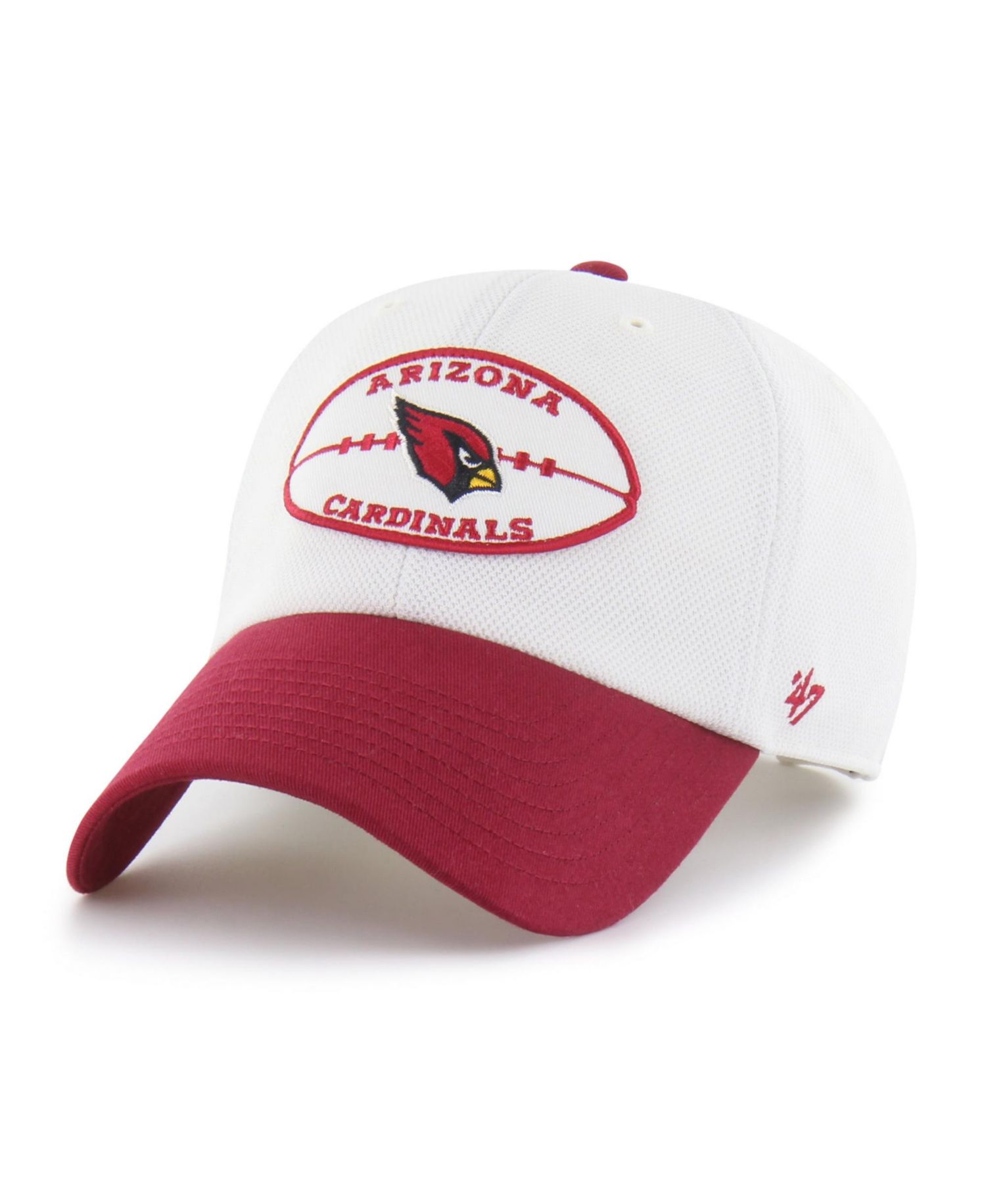 Men's '47 White/Cardinal Arizona Cardinals Pique Patch Clean Up Adjustable Hat