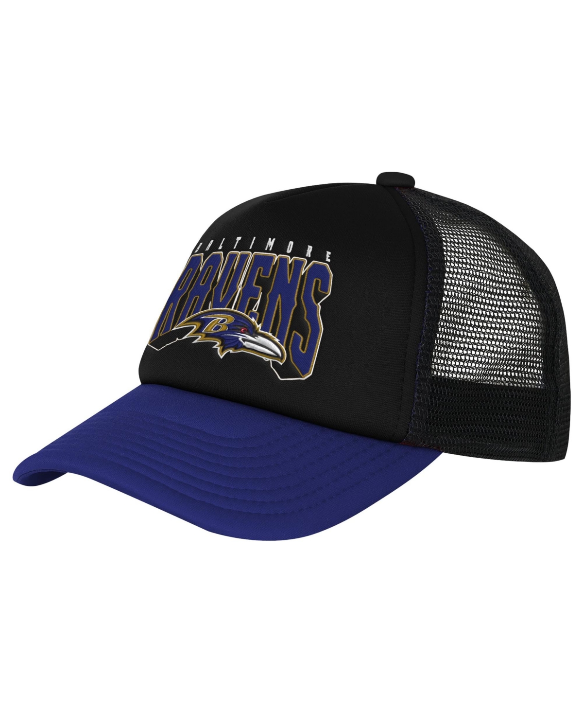 Outerstuff Kids' Big Boys And Girls Handoff Foam Trucker Hat In Black,purple