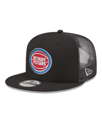 Men's Black Detroit Pistons Core Logo Meshback 9FIFTY Snapback Hat