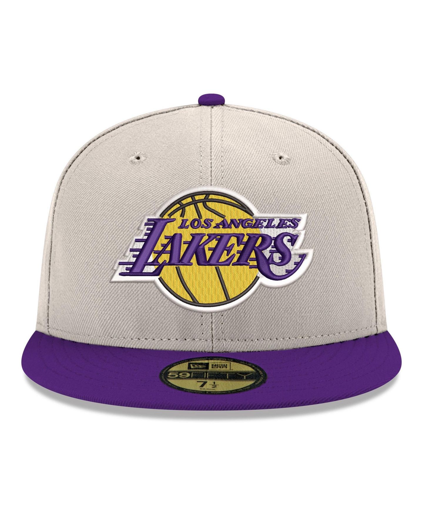 Мужская кепка New Era Gray/Purple Los Angeles Lakers Chrome 59FIFTY Fitted Hat — фото 2