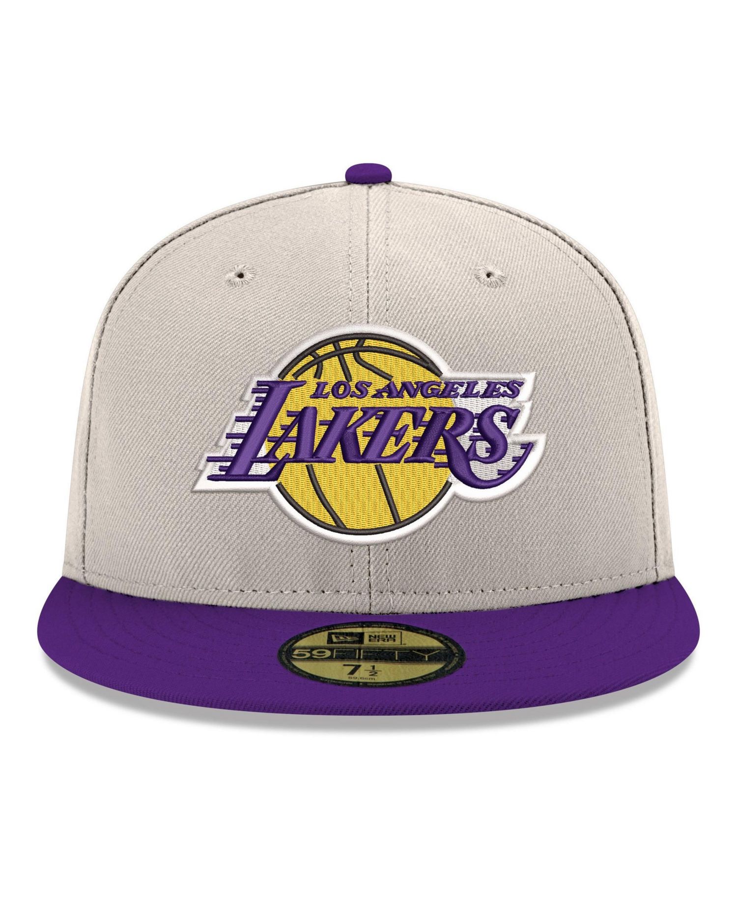 Men's Gray/Purple Los Angeles Lakers Chrome 59FIFTY Fitted Hat