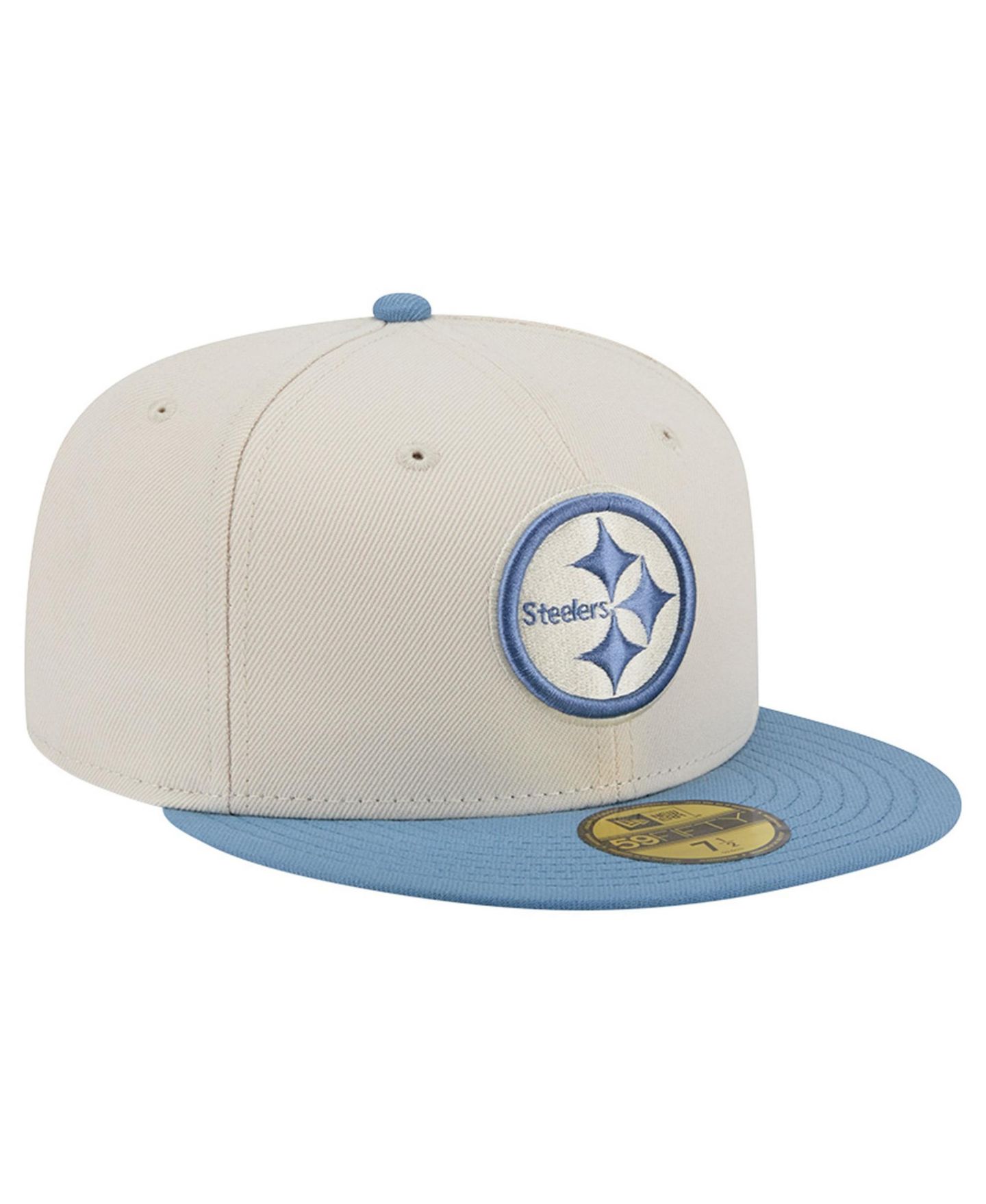 Мужские головные уборы New Era Cream/Blue Pittsburgh Steelers Color Pack 59FIFTY Fitted Hat — фото 3