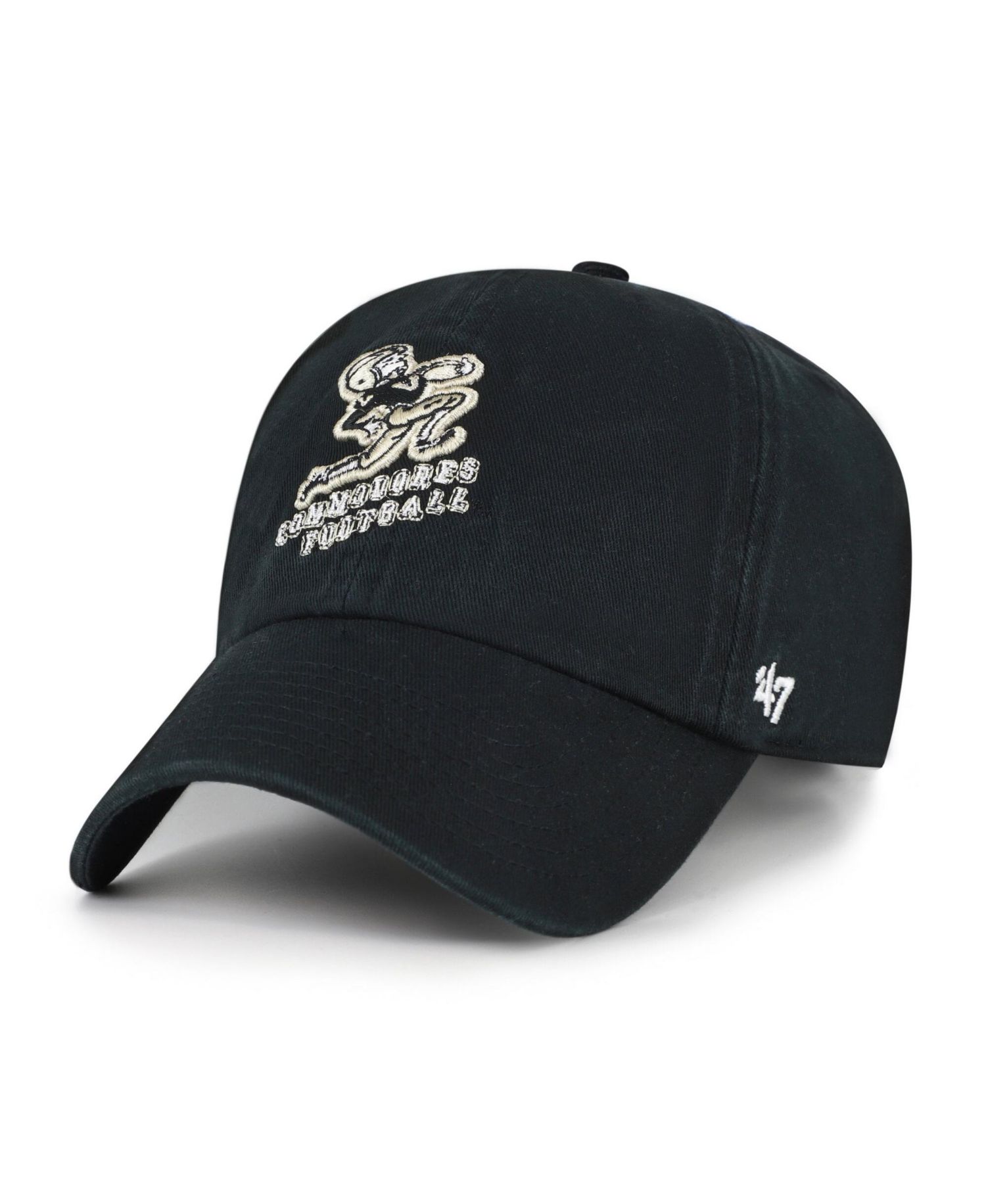 Men's '47 Black Vanderbilt Commodores Vault Clean Up Adjustable Hat