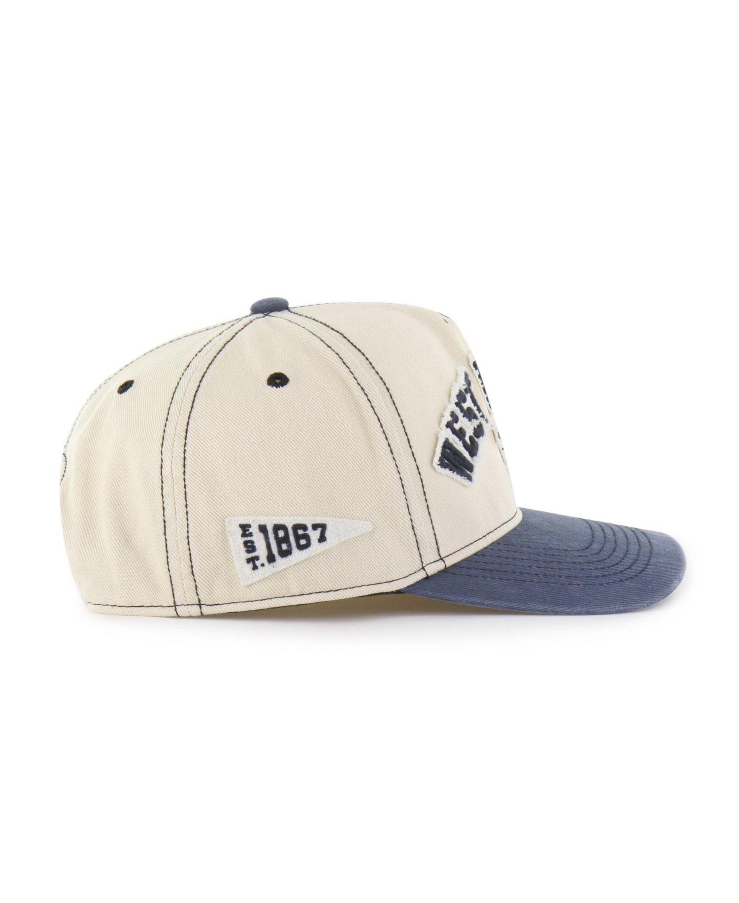 Men's and Women's '47 Tan/Navy West Virginia Mountaineers Well-Worn Calderwood Hitch Adjustable Hat