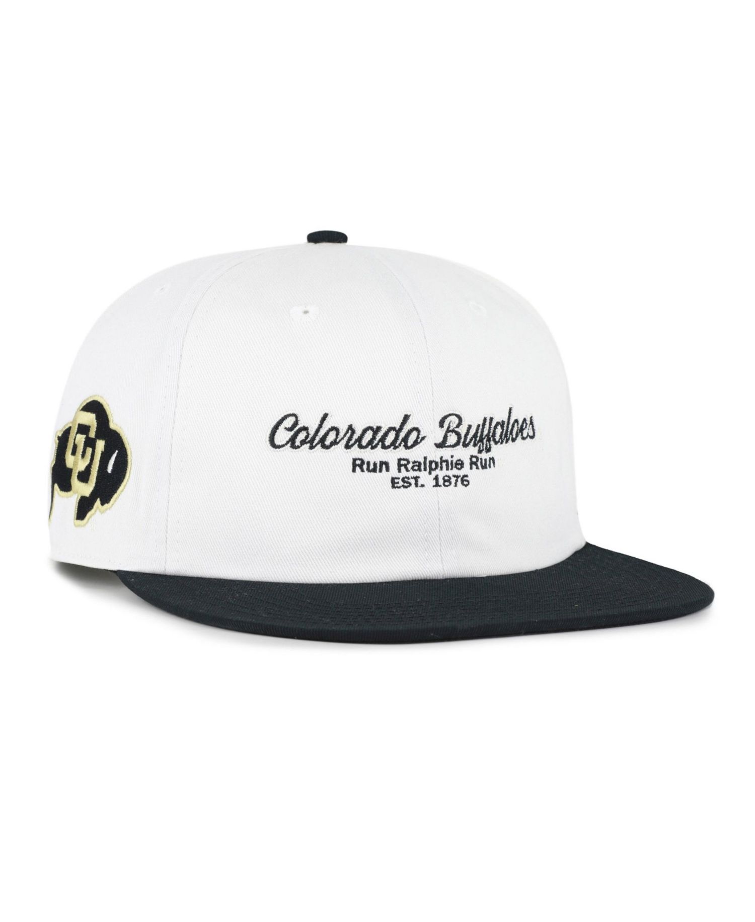 Men's '47 White/Black Colorado Buffaloes Script Stack Relaxed Captain Adjustable Hat