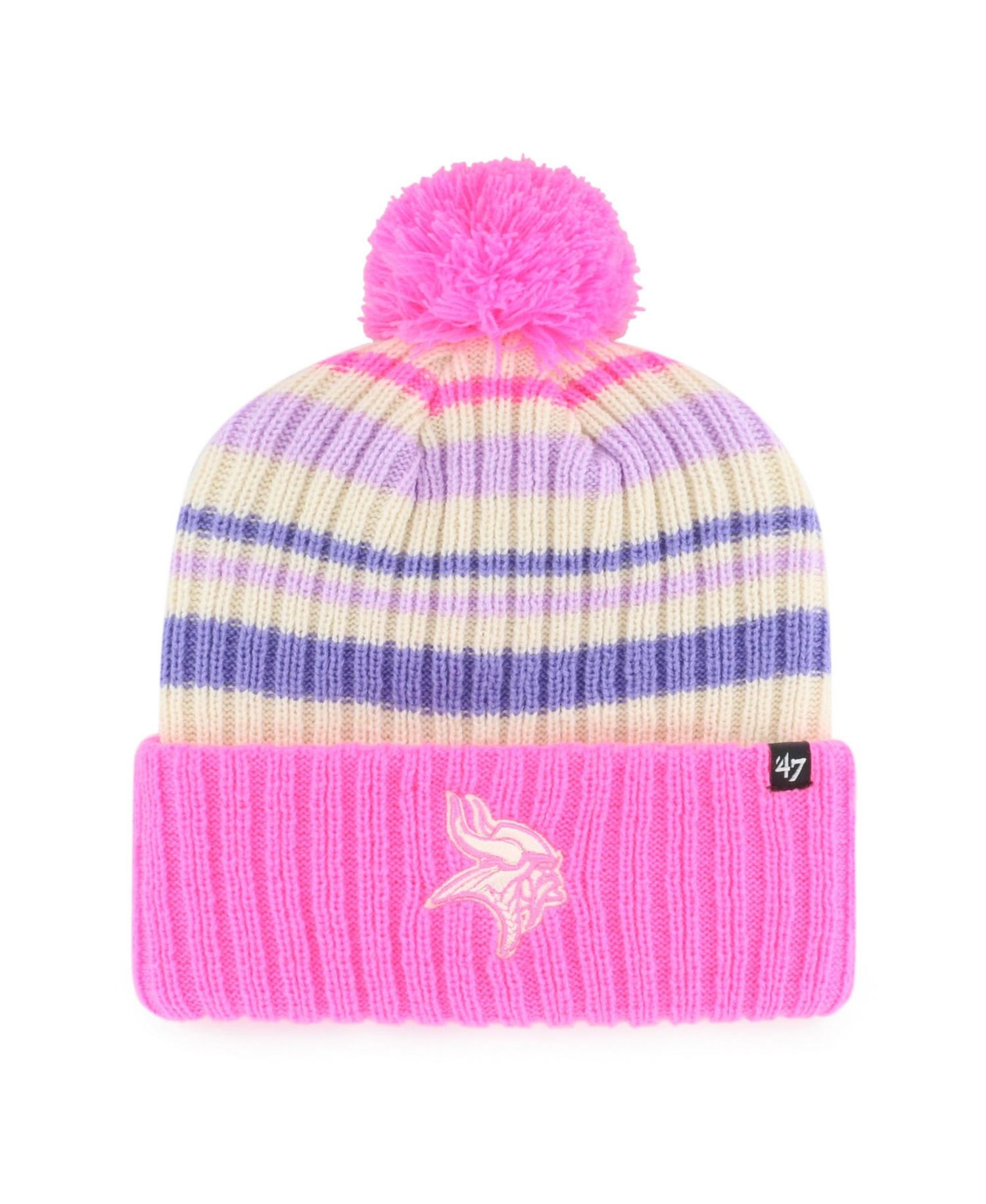 Big Boys and Girls '47 Pink Minnesota Vikings Snow Fort Cuffed Knit Hat