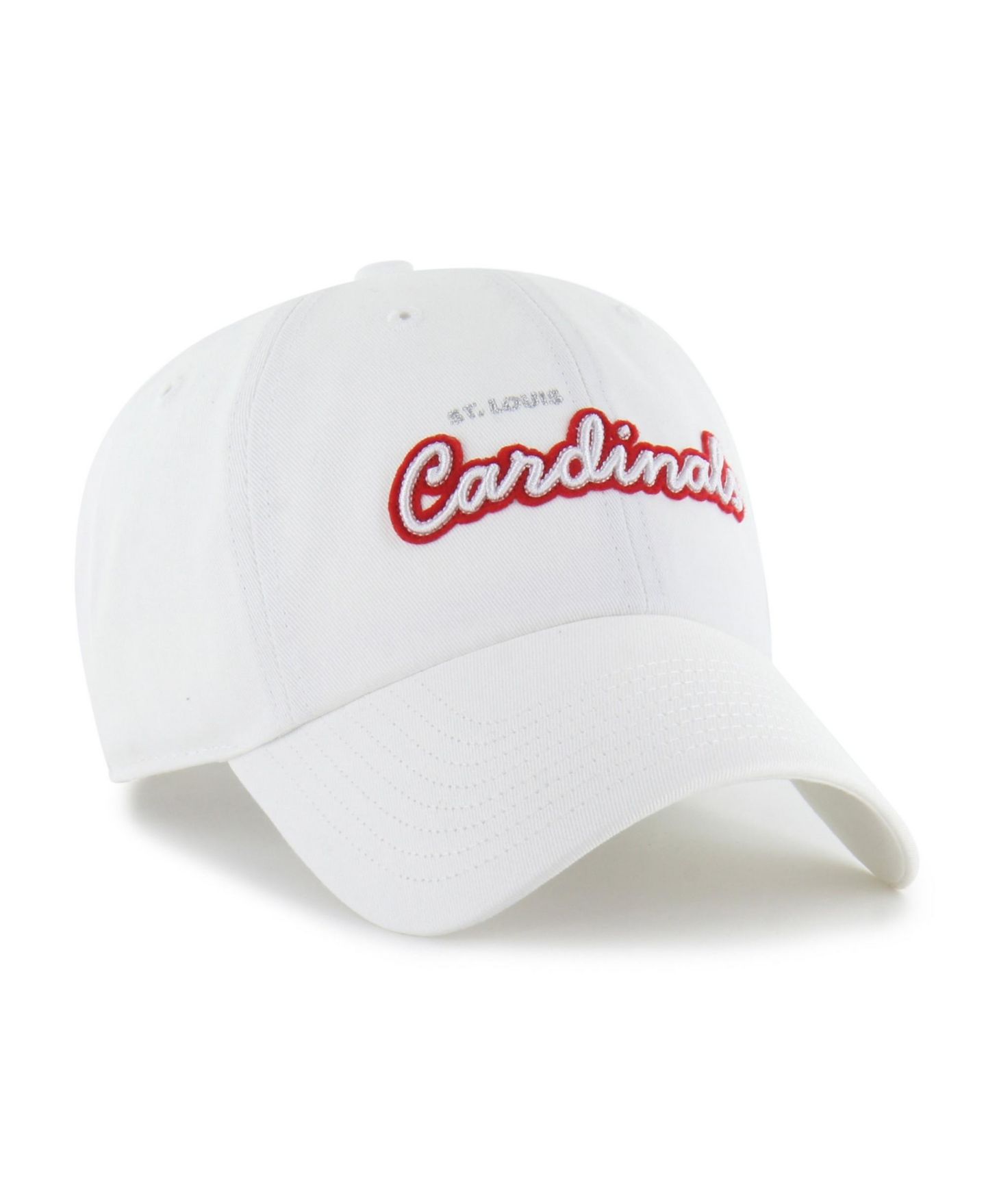 Женская кепка '47 Brand White St. Louis Cardinals Trendy Script Clean Up Adjustable Hat — фото 2