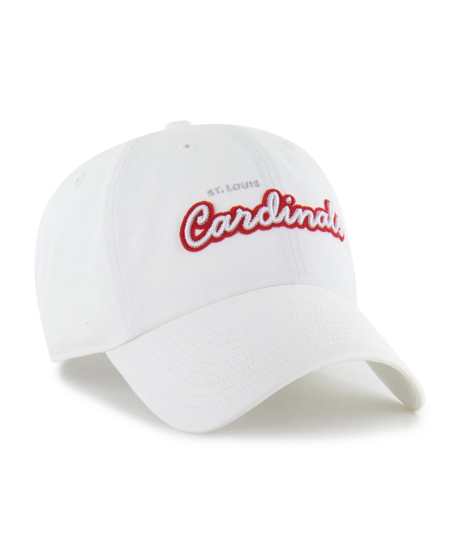 Women's '47 White St. Louis Cardinals Trendy Script Clean Up Adjustable Hat