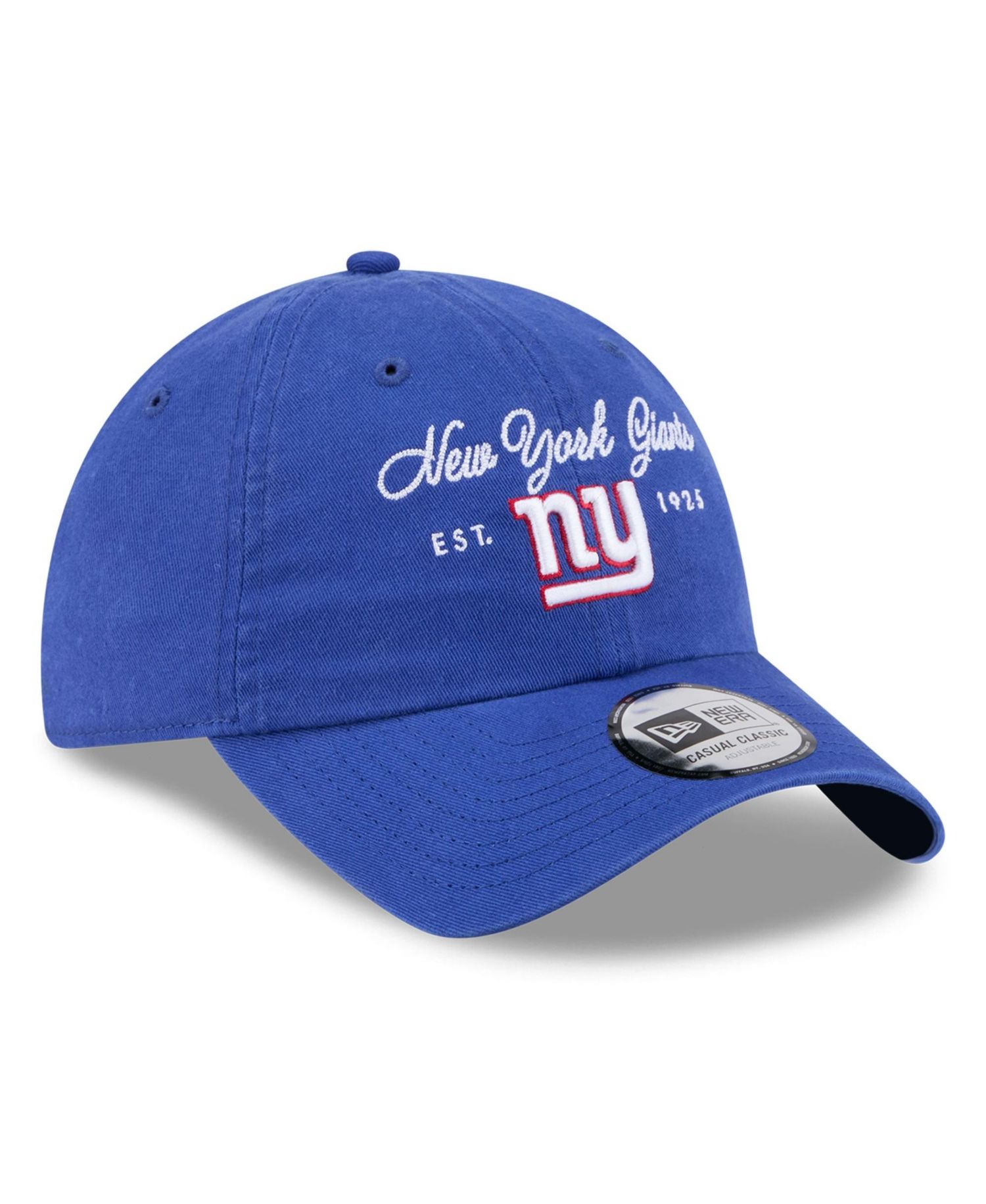 Women's Royal New York Giants Script Casual Classic Adjustable Hat
