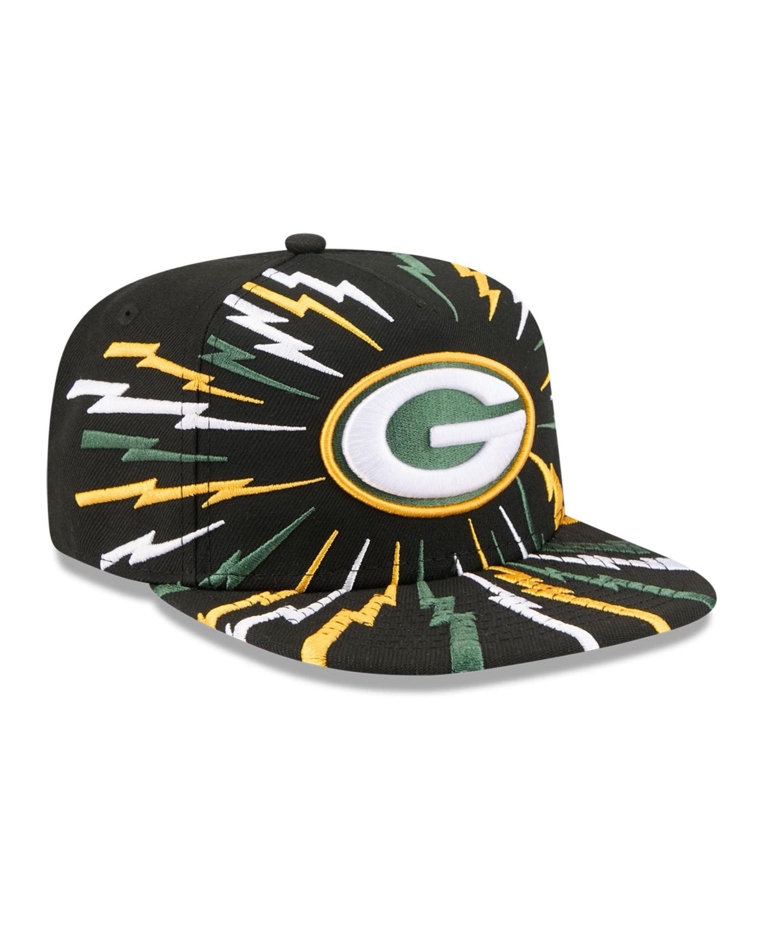 Big Boys and Girls Black Green Bay Packers Bolt A-Frame 9FIFTY Snapback Hat