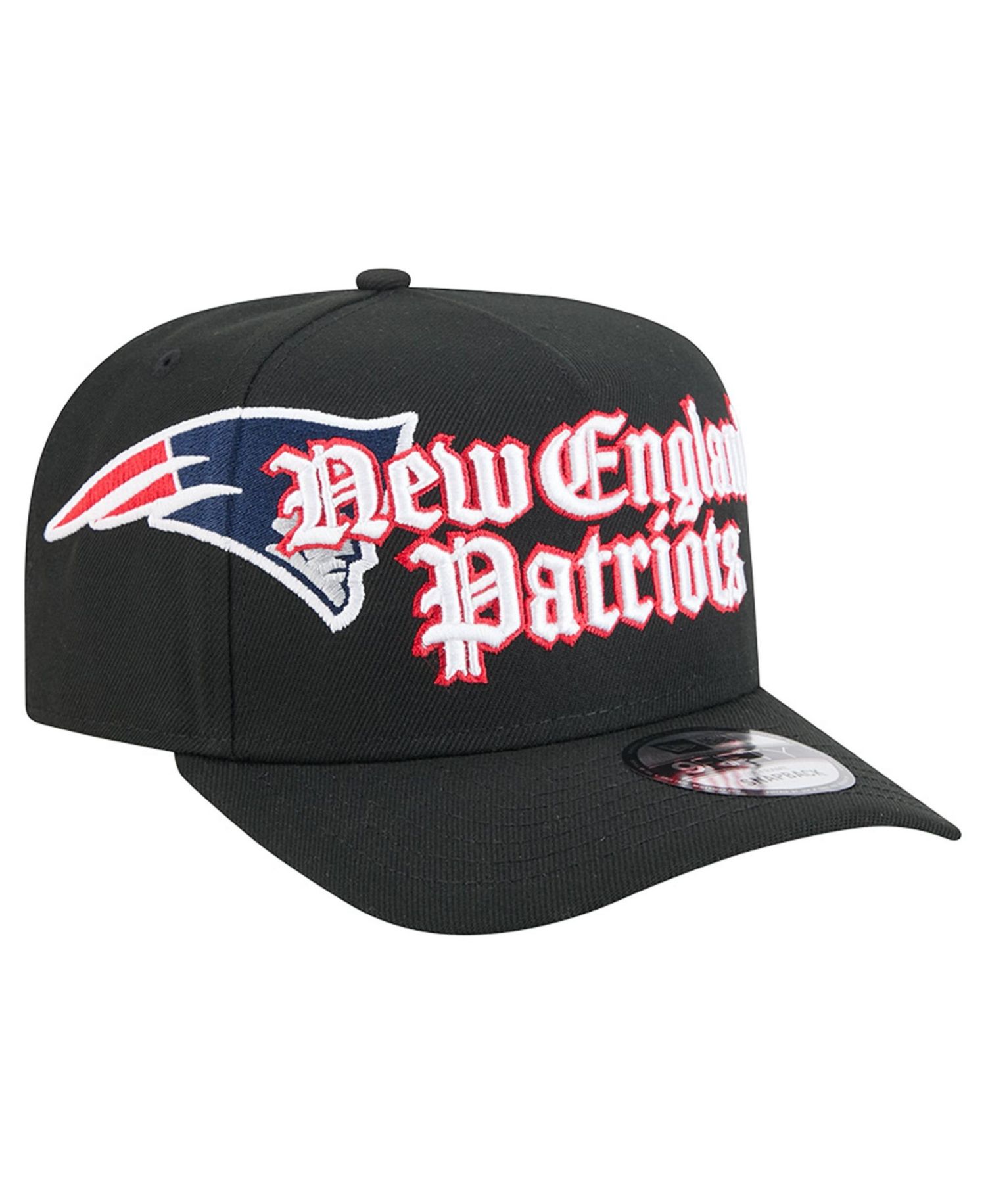 Men's Black New England Patriots Proud A-Frame 9FIFTY Snapback Hat
