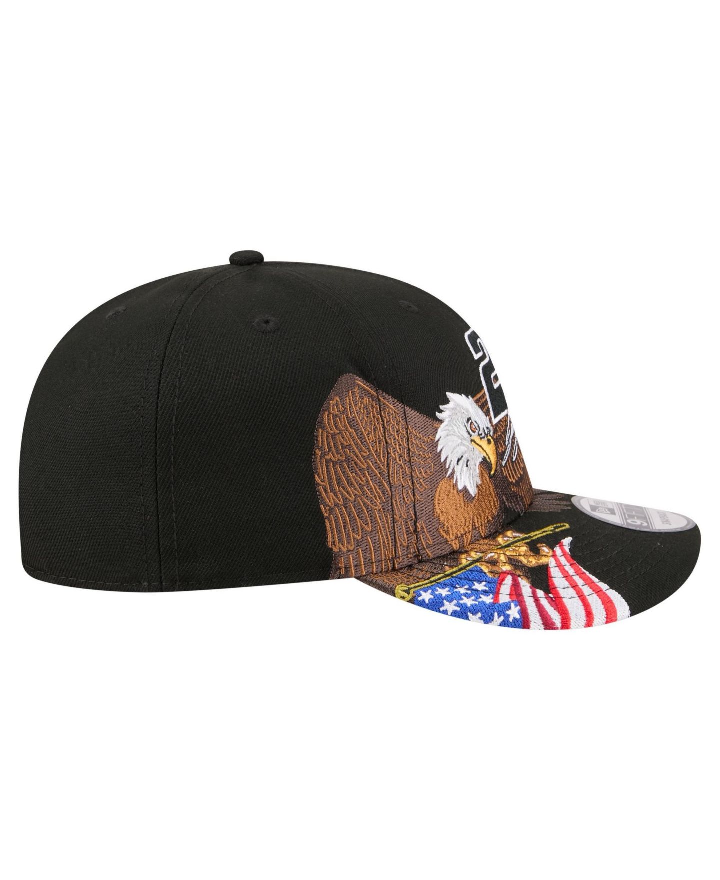Мужская кепка New Era Black Joey Logano Patriotic Eagle Flag A-Frame 9FIFTY Snapback Hat — фото 6