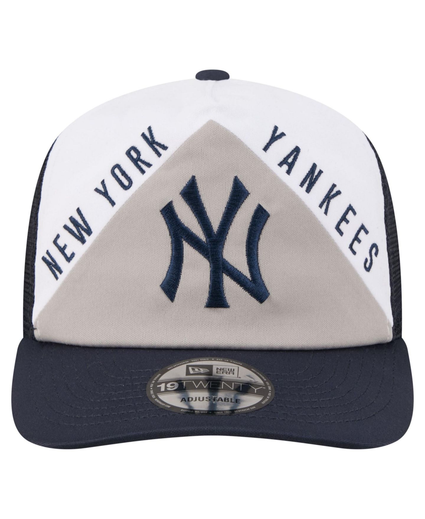 Мужская кепка New Era White/Navy New York Yankees Retro Cut 19TWENTY Adjustable Trucker Hat — фото 2