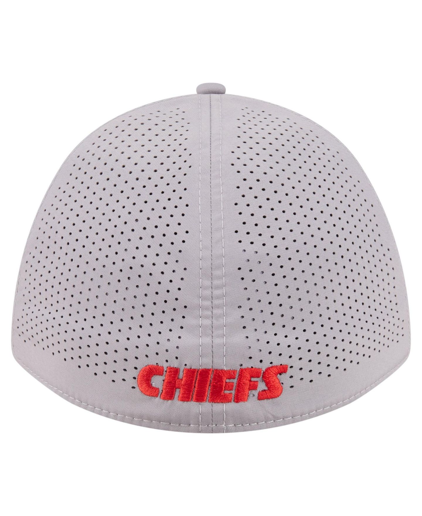 Мужской головной убор New Era Gray Kansas City Chiefs 39THIRTY M-Crown Stretch Hat — фото 4