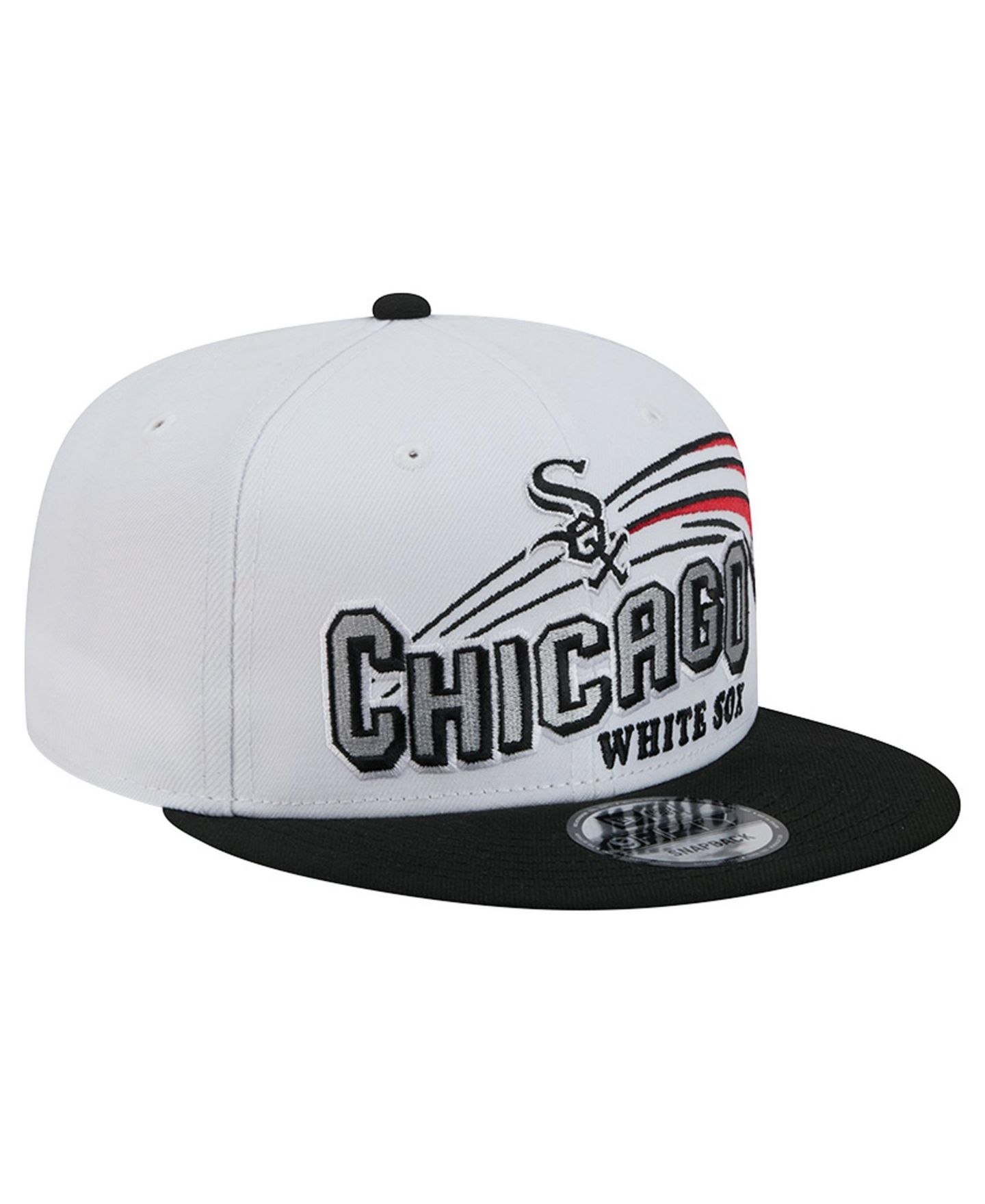 Мужская кепка New Era White Chicago White Sox Retro Sweep 9FIFTY Snapback Hat — фото 1