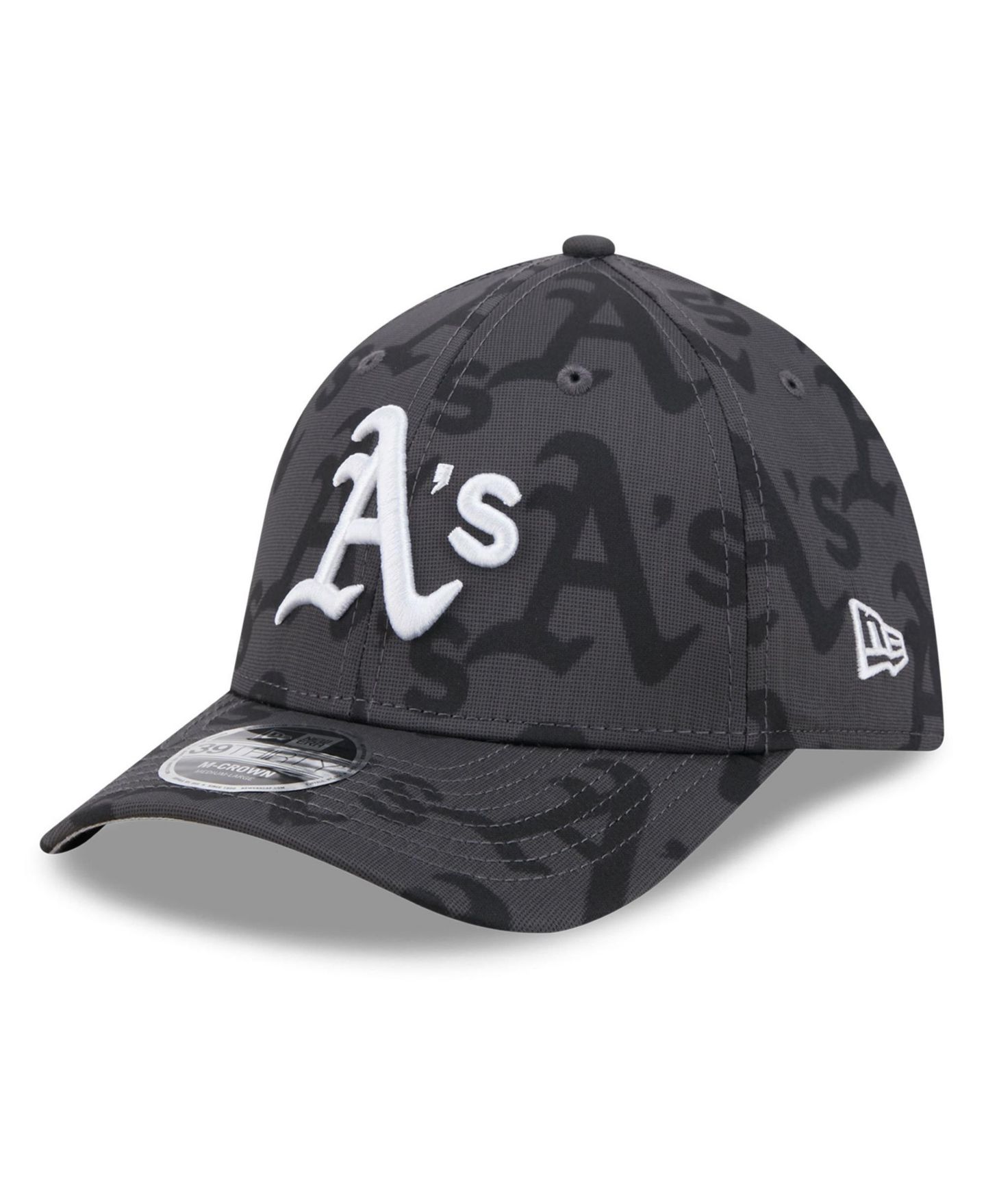 Мужская кепка New Era Gray Athletics Halftone 39THIRTY Flex Hat — фото 1
