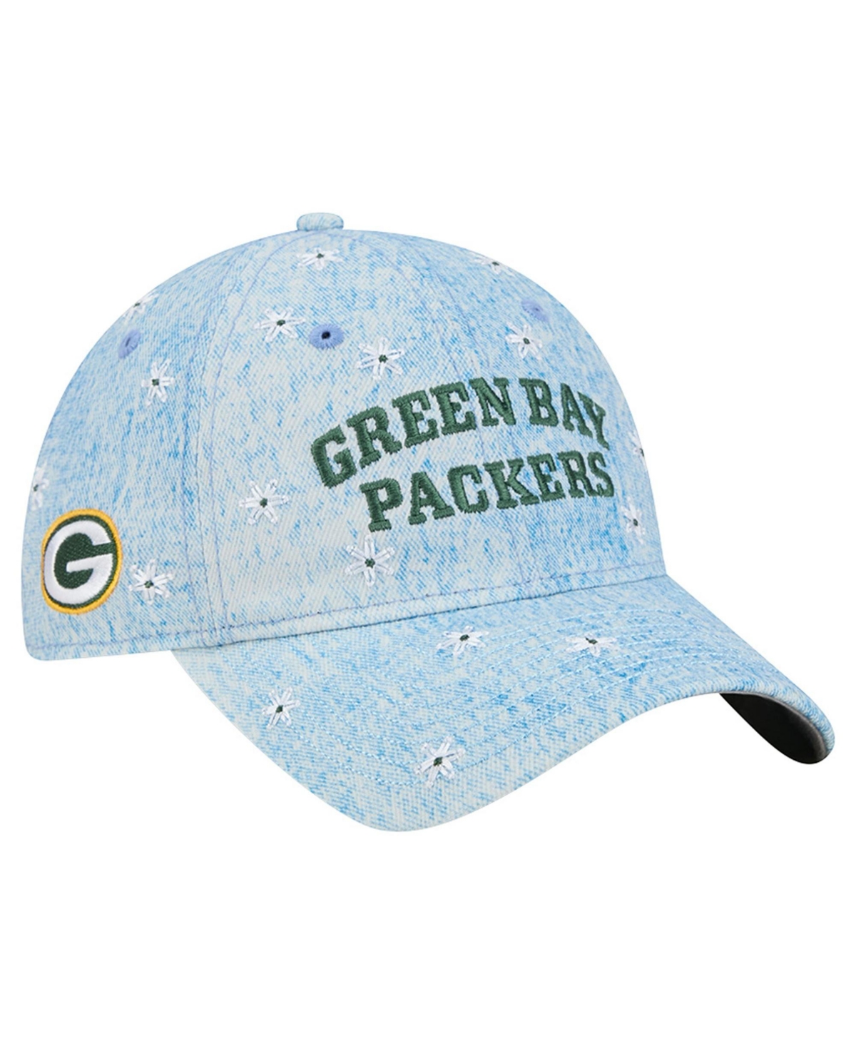 New Era Women's Green Bay Packers Floral-Print Daisy 9TWENTY Adjustable Hat - Denim