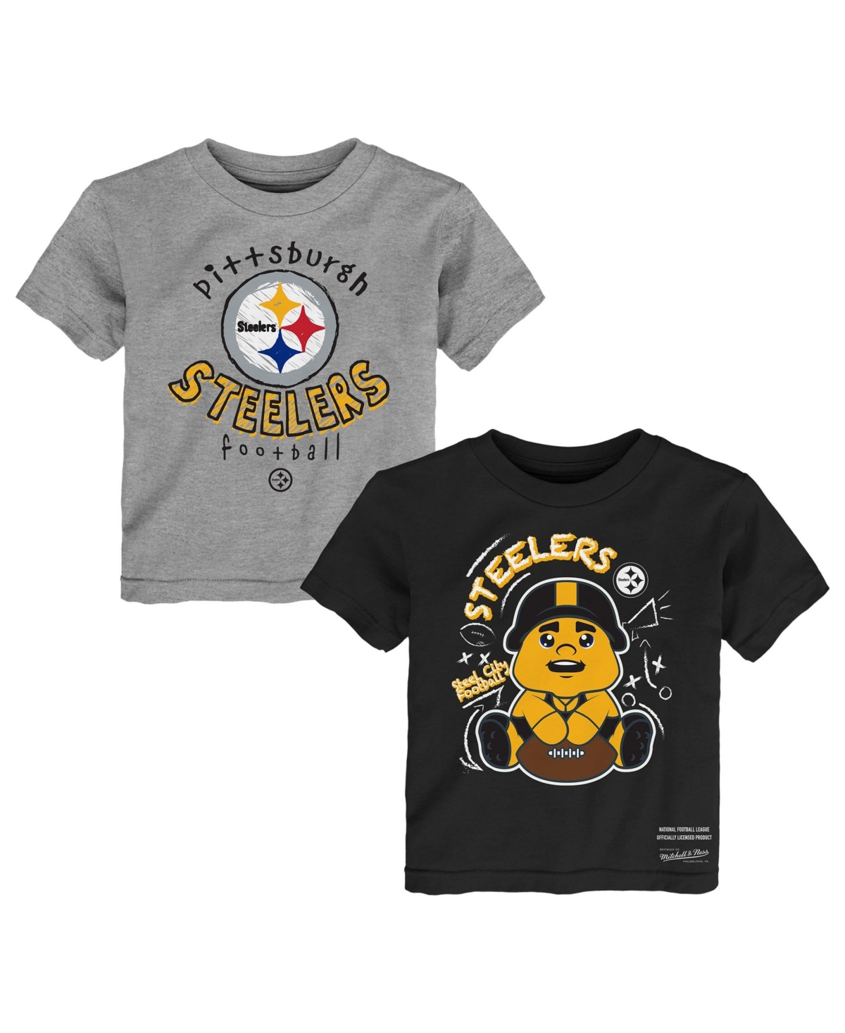 Mitchell & Ness Toddler Boys' and Girls' 2T-5T Sketched Up Graphic T-Shirts, 2-Piece Set