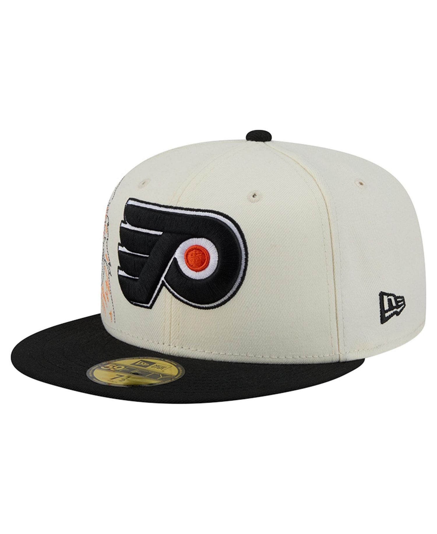 Men's Cream/Black Philadelphia Flyers Localized Stitched 59FIFTY Fitted Hat