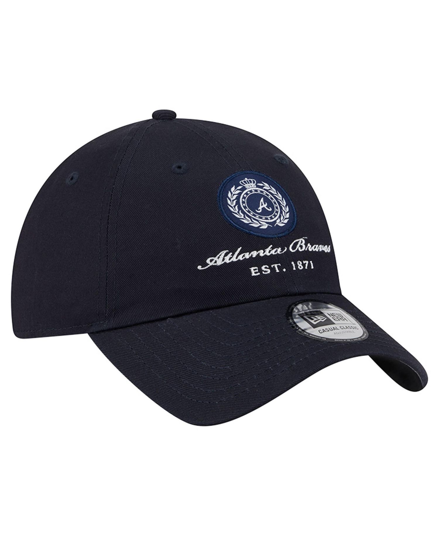 Women's Navy Atlanta Braves Script Patch Casual Classic Adjustable Hat