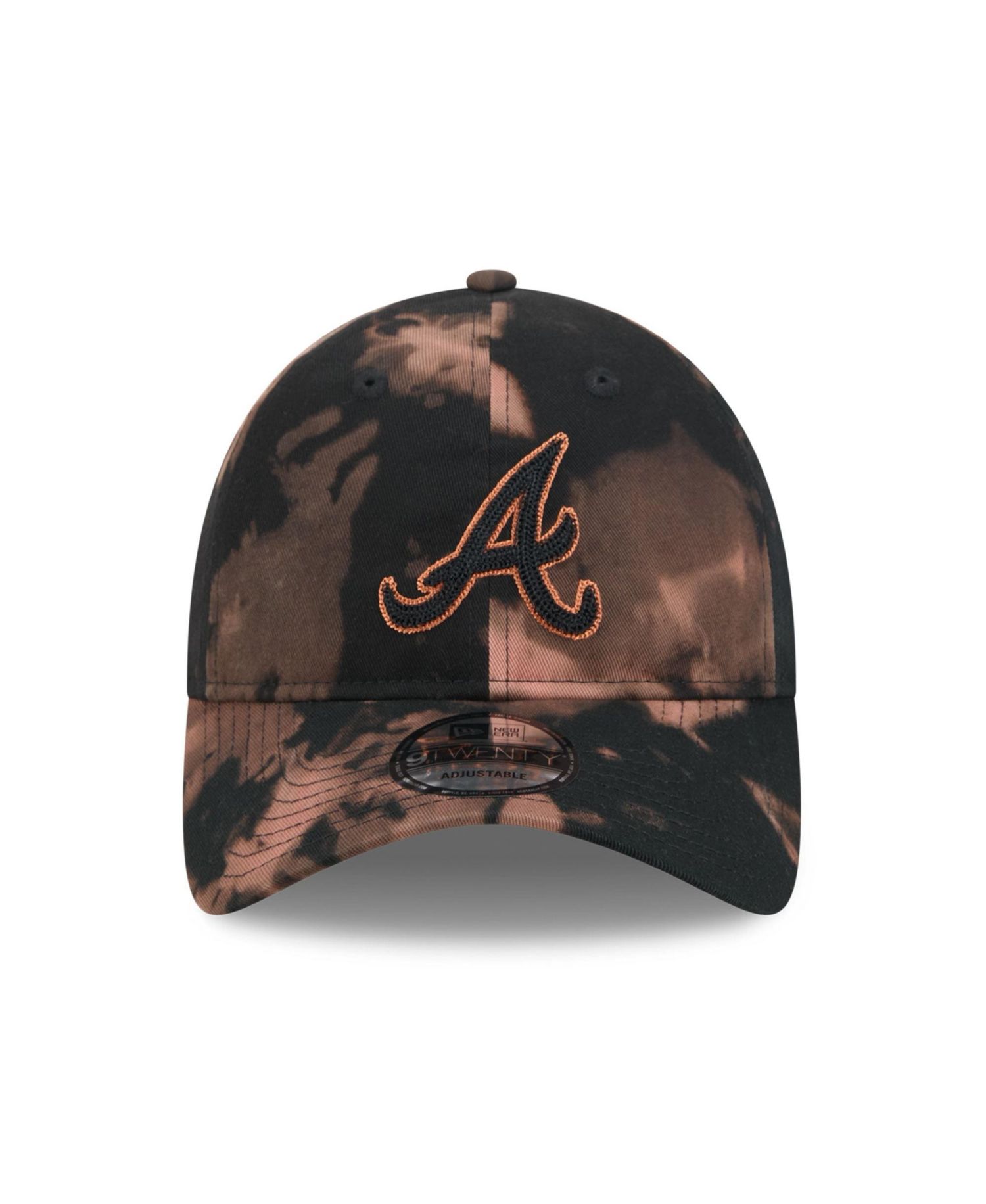 Men's Black Atlanta Braves Bleach Wash 9TWENTY Adjustable Hat