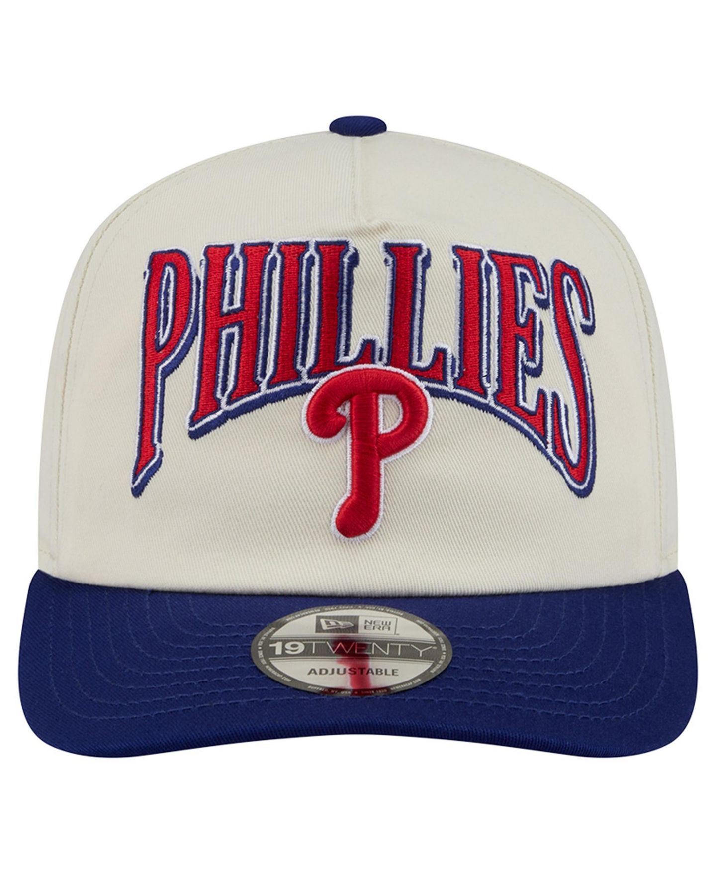 Мужская кепка New Era Cream/Navy Philadelphia Phillies Vintage 19TWENTY Adjustable Hat — фото 2