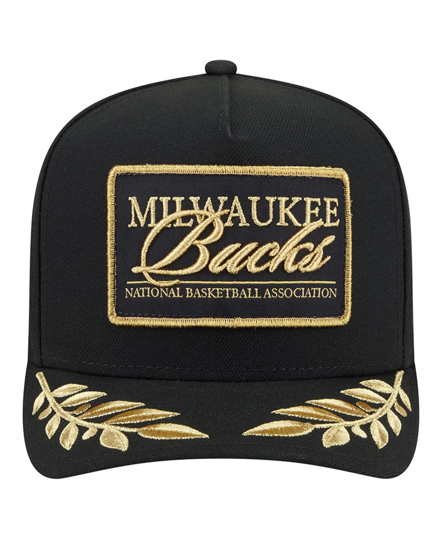 Men's Black Milwaukee Bucks Golden 9FIFTY Snapback Hat