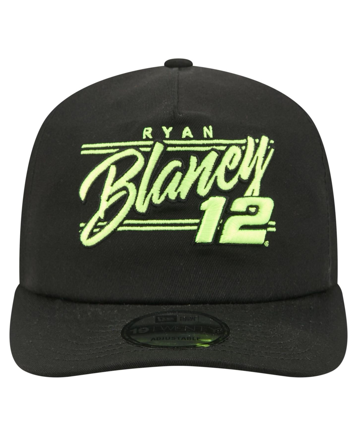Мужская кепка New Era Black Ryan Blaney Driver Script 19TWENTY Adjustable Hat — фото 2