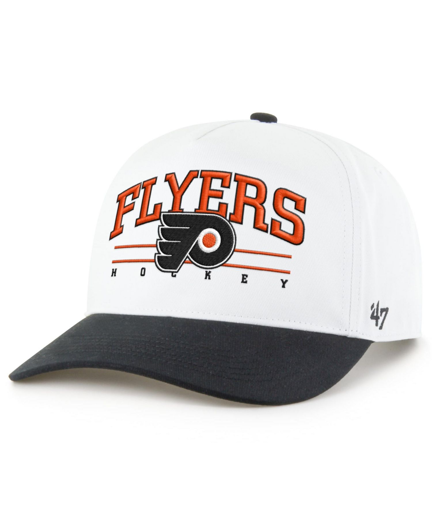 Men's '47 White/Black Philadelphia Flyers Roscoe Two-Tone Hitch Adjustable Hat