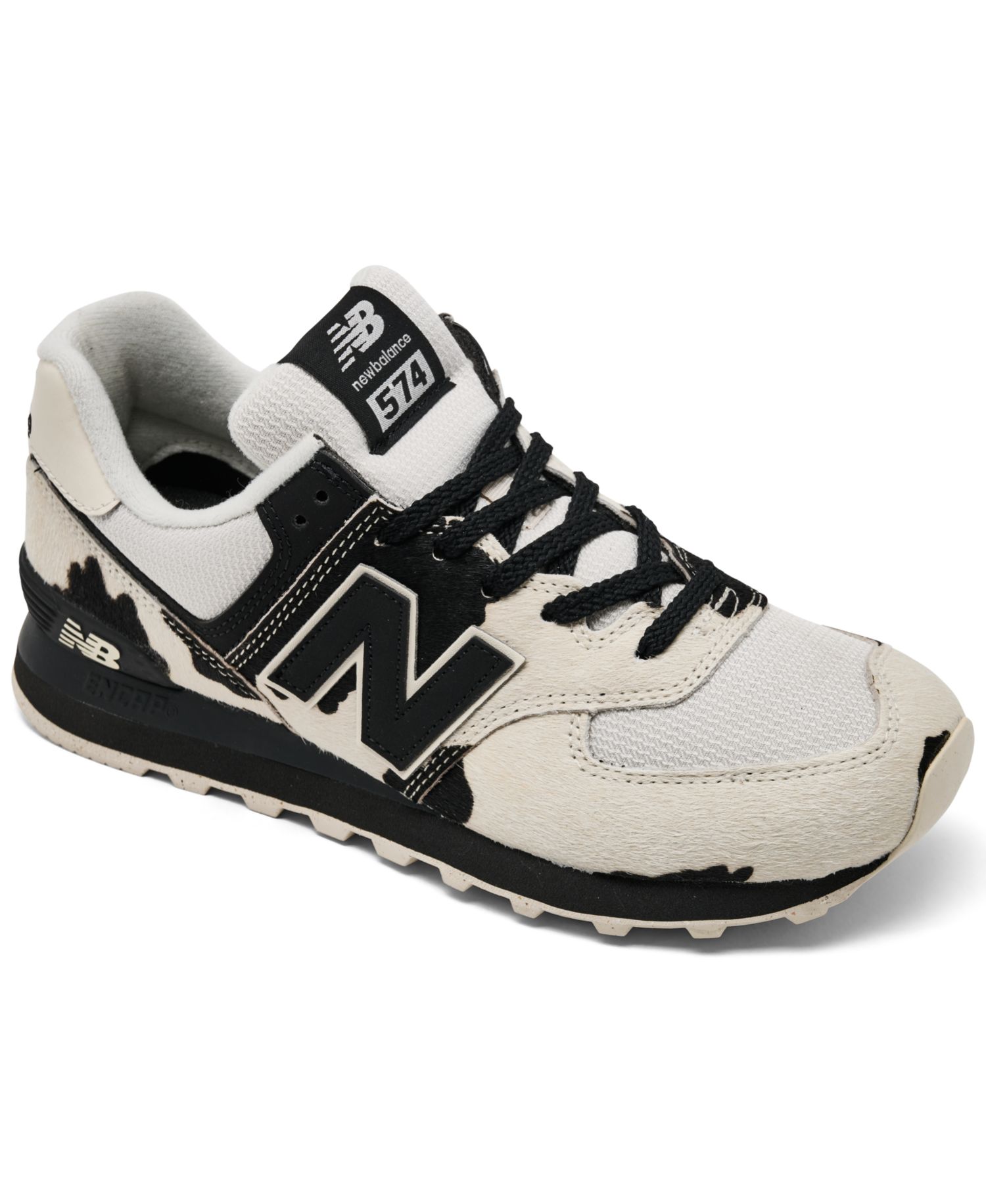 Women's 574 Cow Print Fashion Sneakers from Finish Line