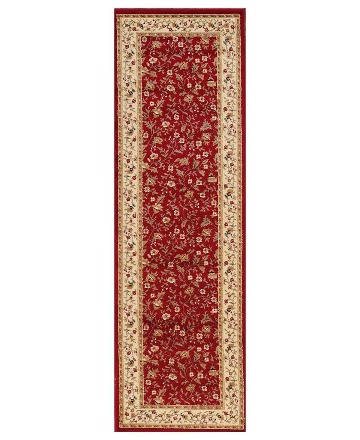 Closeout!! Km Home Pesaro Floral Red 2'2" x 7'7" Runner Area Rug