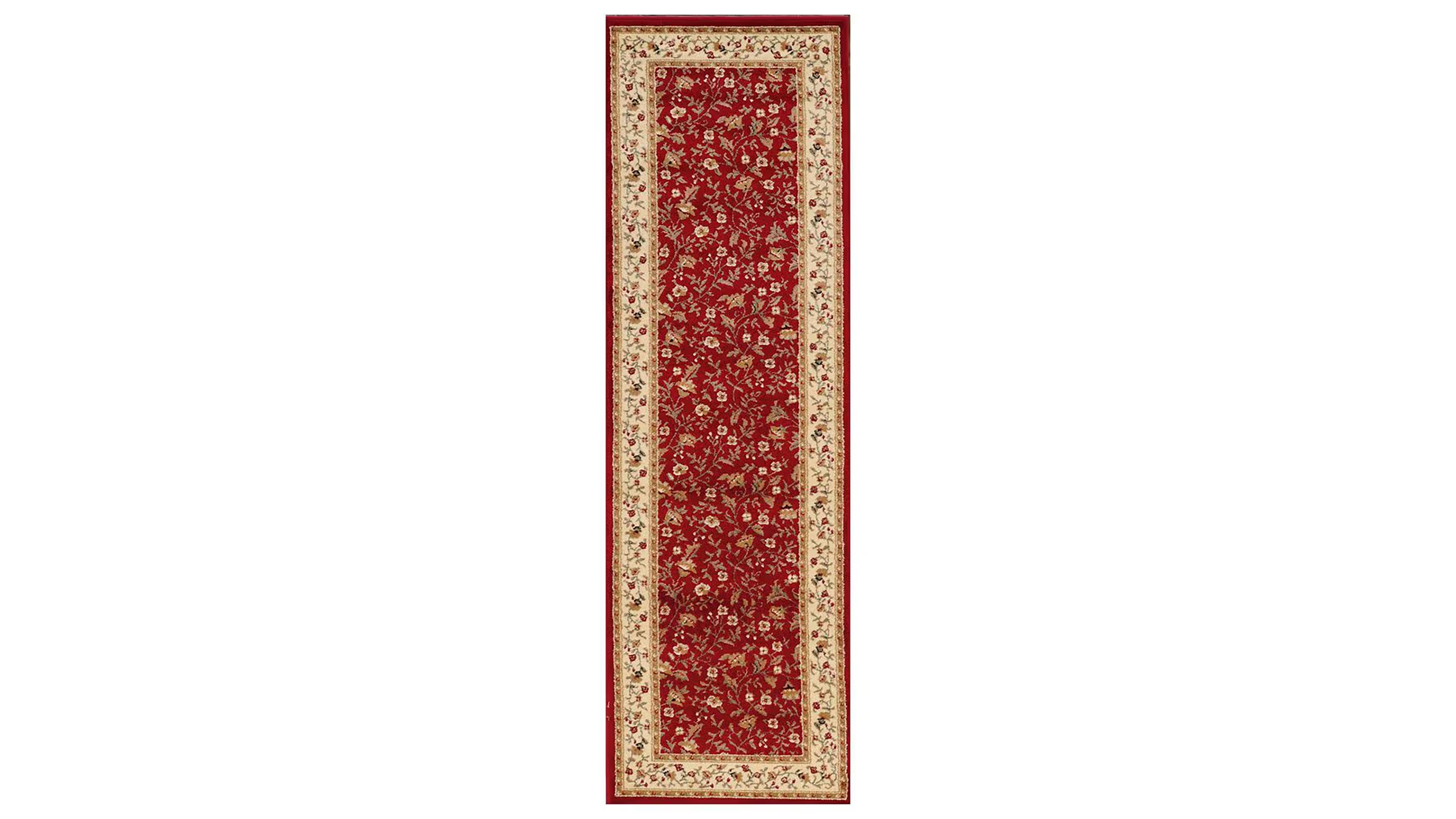 Closeout!! Km Home Pesaro Floral Red 2'2" x 7'7" Runner Area Rug
