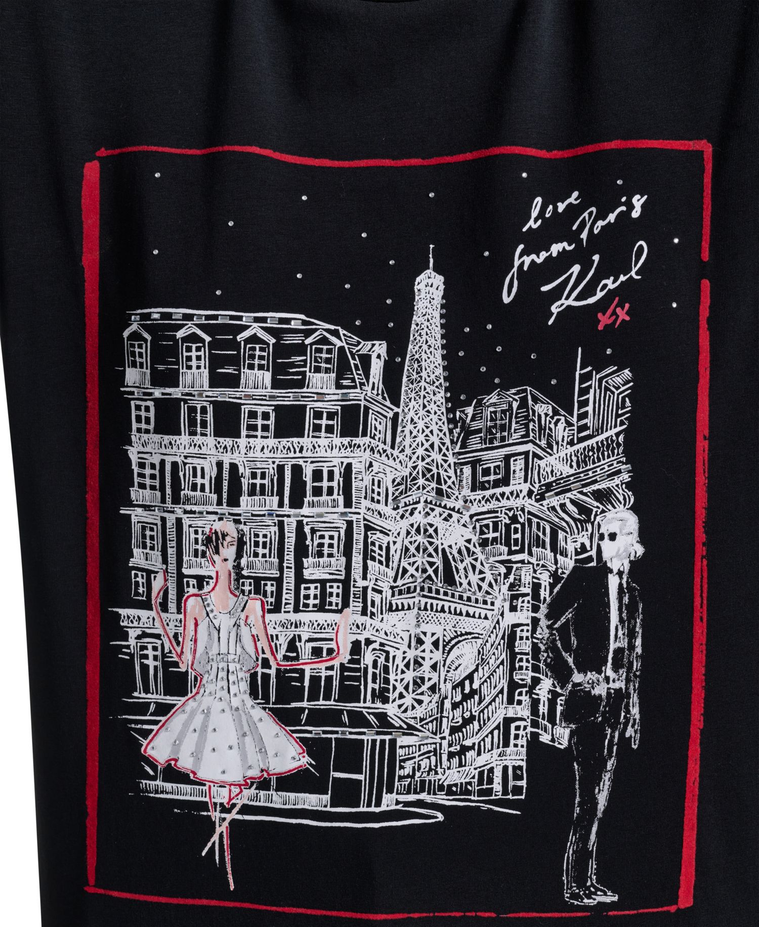 Women's In Paris Scene Logo Graphic Crewneck T-Shirt