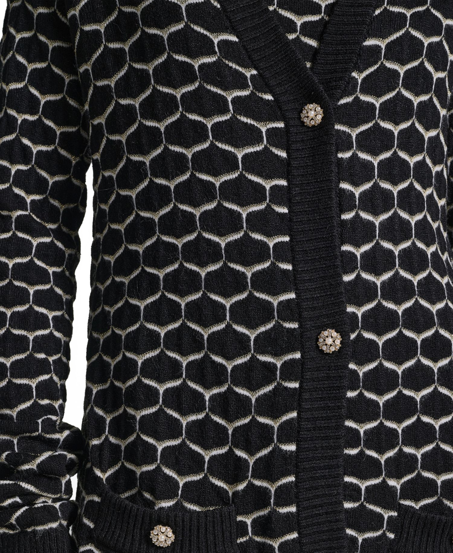 Women's Geometric V-Neck Duster Cardigan