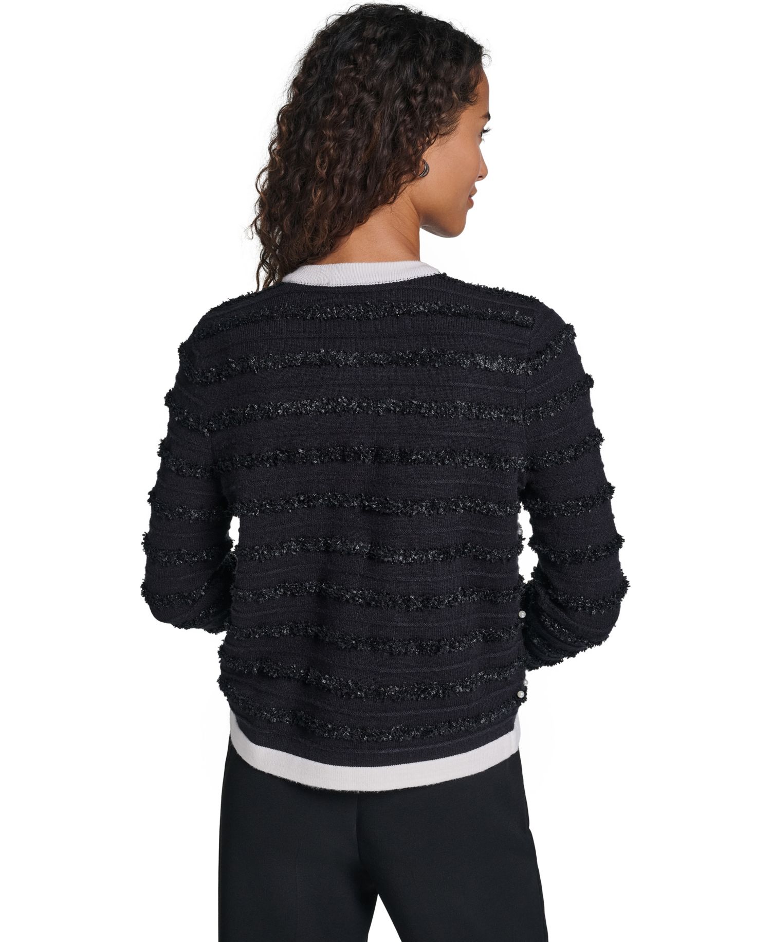 Women's Embellished Crewneck Cardigan Sweater