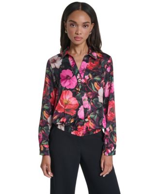 Women's Surplus Long-Sleeve Collared Blouse