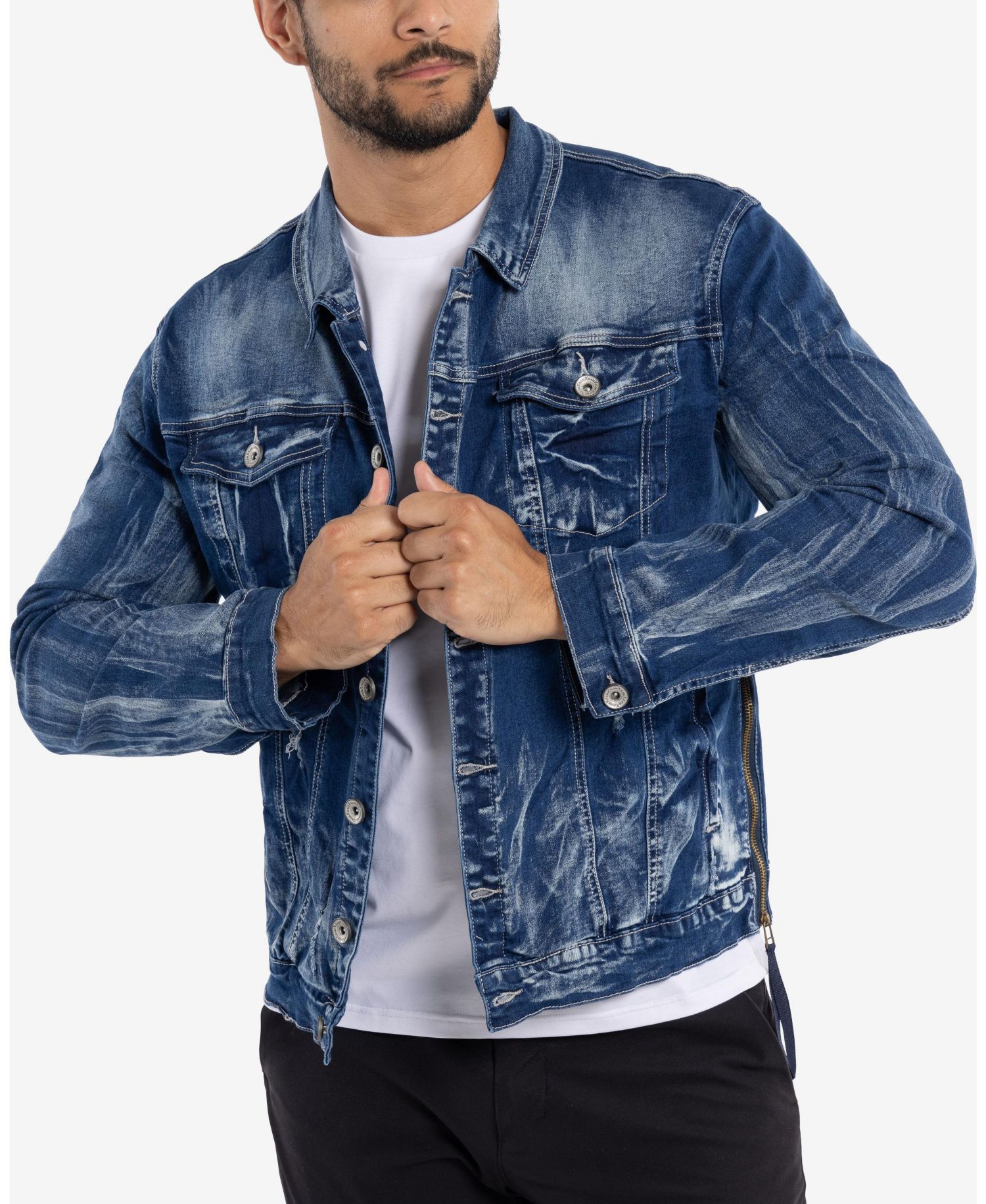 RAW X Men's Flex Distressed Denim Jacket