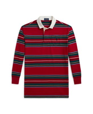 Girls' 7-16 Long-Sleeve Striped Cotton Rugby Shirt