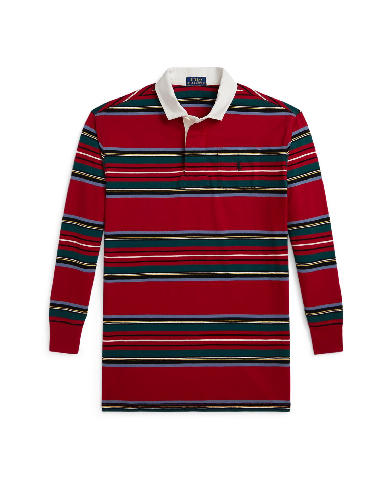 Girls' 7-16 Long-Sleeve Striped Cotton Rugby Shirt