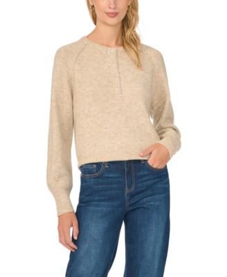 Women's Long-Sleeve Raglan Henley Sweater