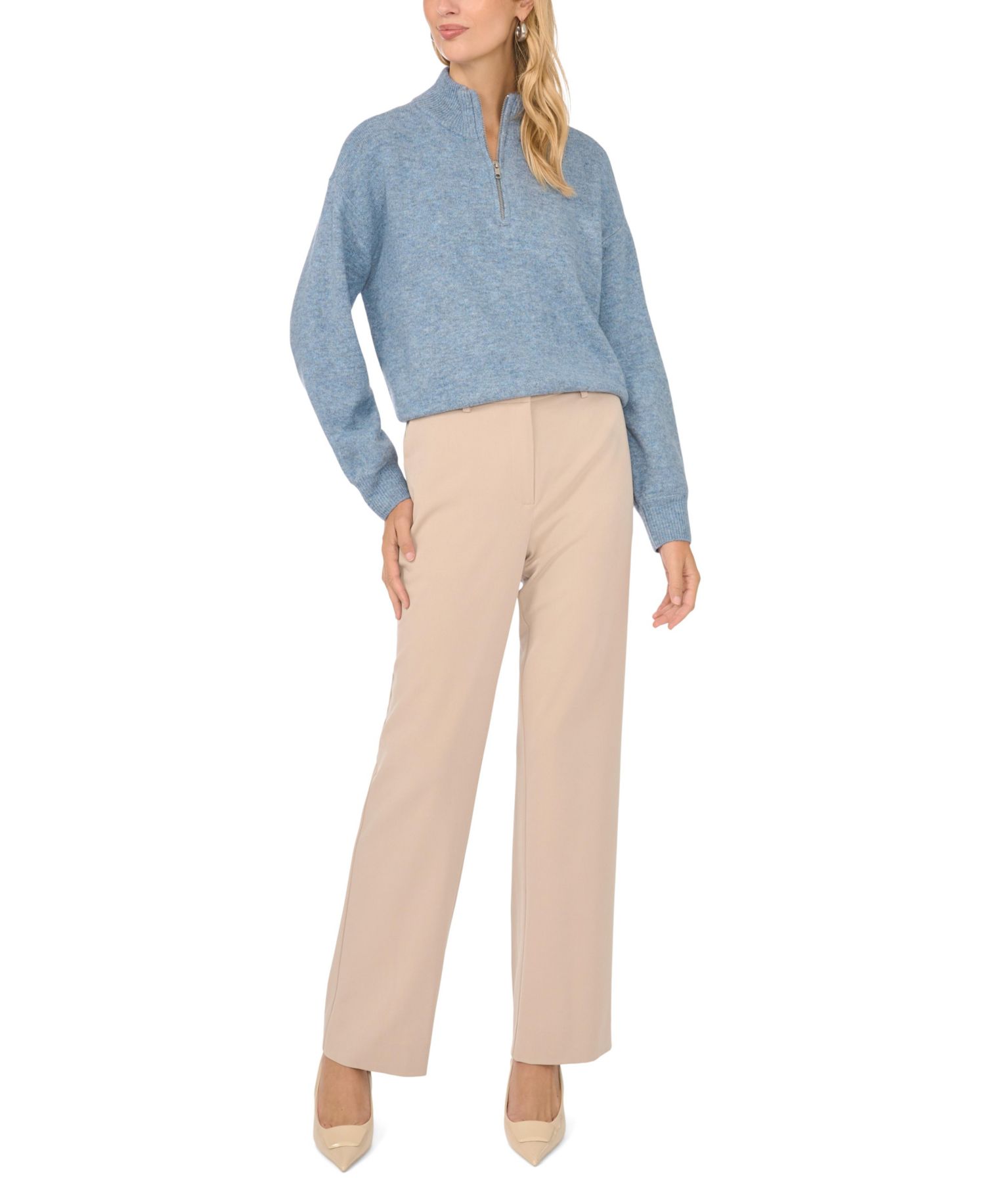Women's Quarter-Zip Mock-Neck Sweater