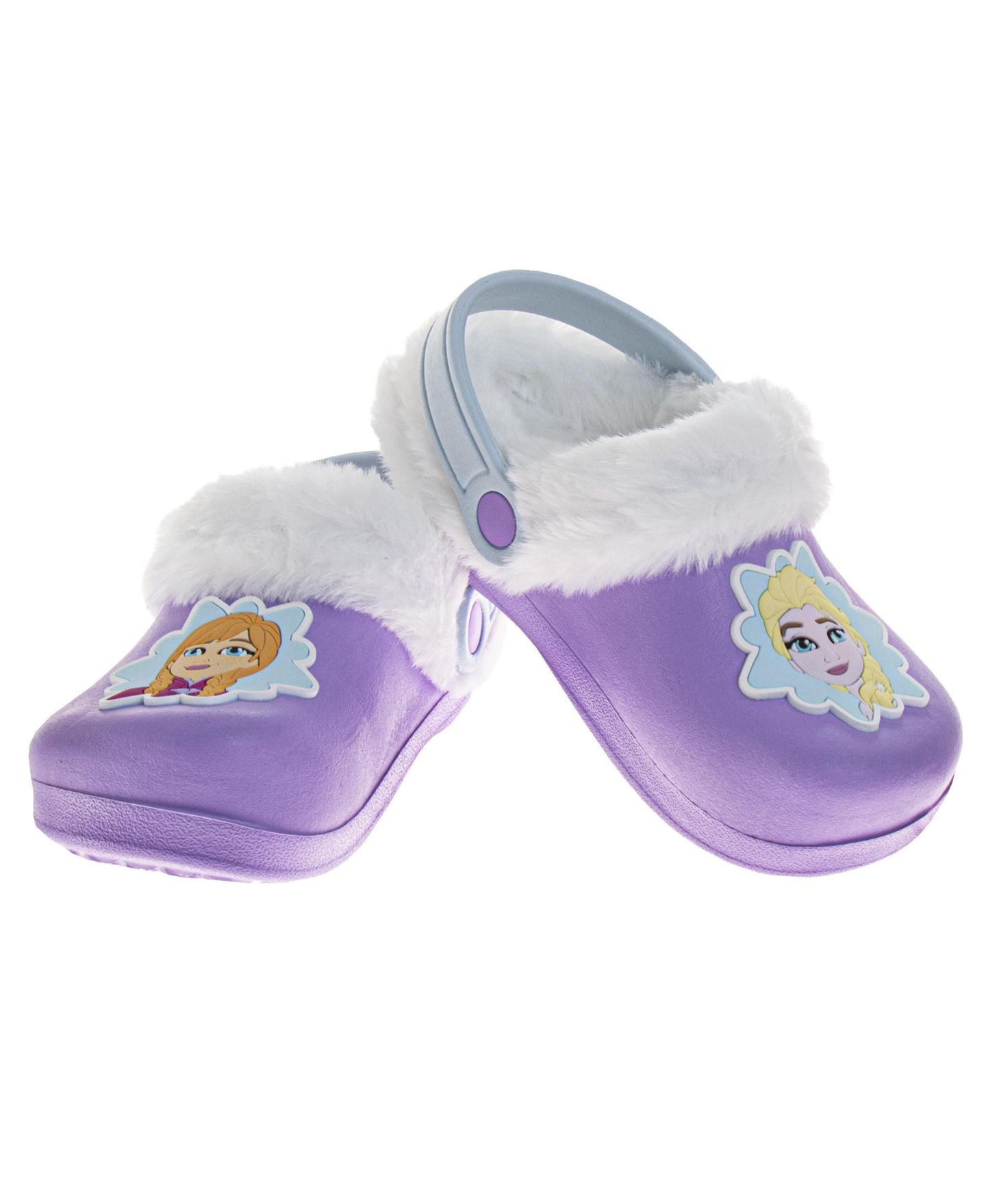 Сабо Disney Frozen Anna and Elsa Clogs Fuzzy, Fleece Lined, and Warm Garden Shoes для девочек, цвет: Сиреневый — фото 3