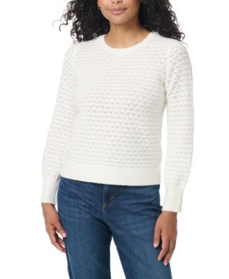 Women's Sequined Crewneck Blouson Long Sleeve Sweater