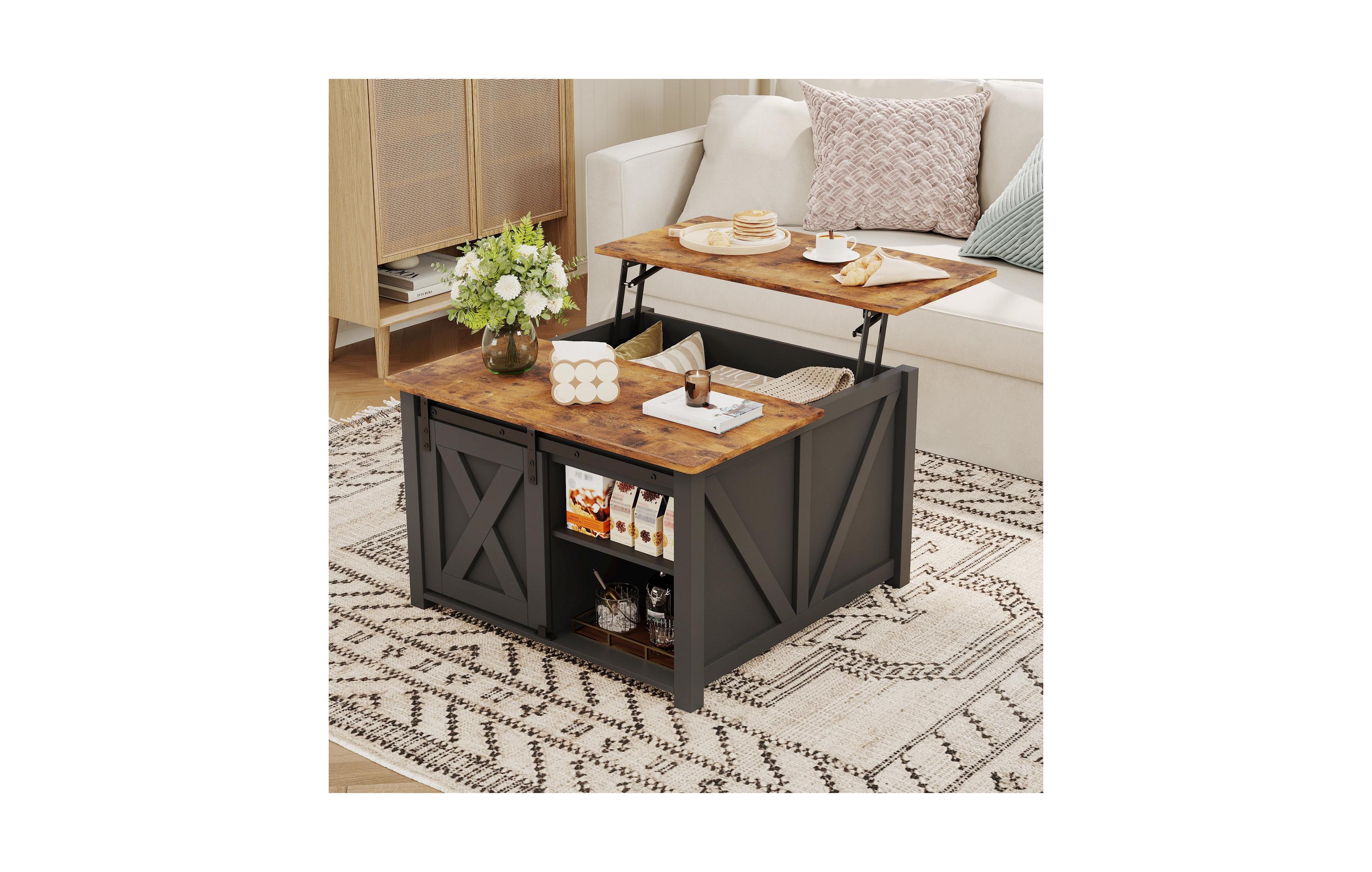 Gaomon Lift Top Coffee Table With Storage, Hidden Compartment, 31.5 Square Center For Living Room/Apartment, Multifunctional Lift-Up