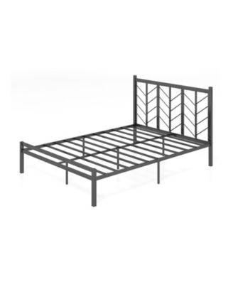 Queen Size Platform Bed with Headboard and Metal Frame Queen Size