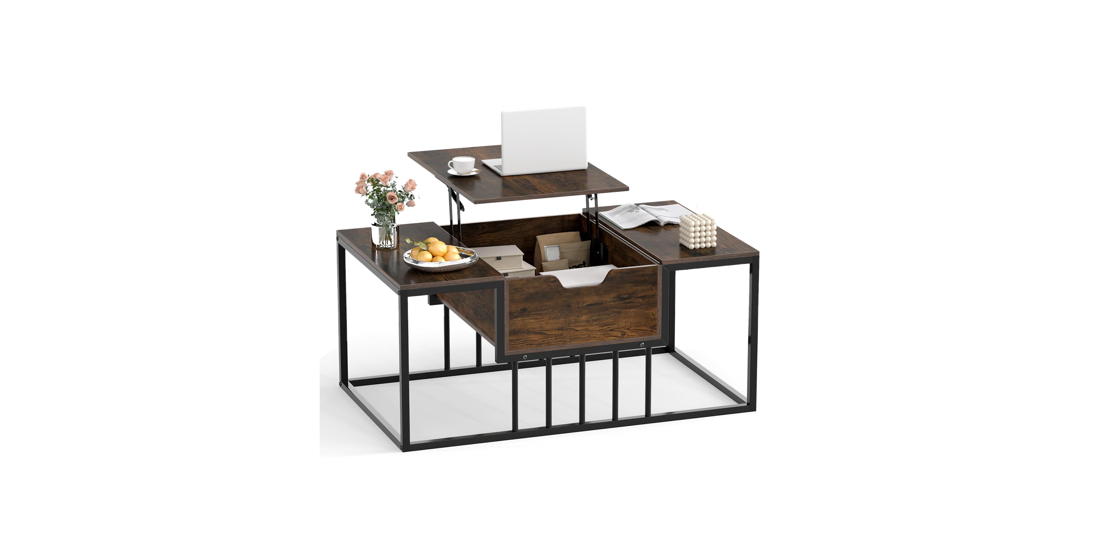Mecale Lift Top Coffee Table Modern Center with Hidden Storage