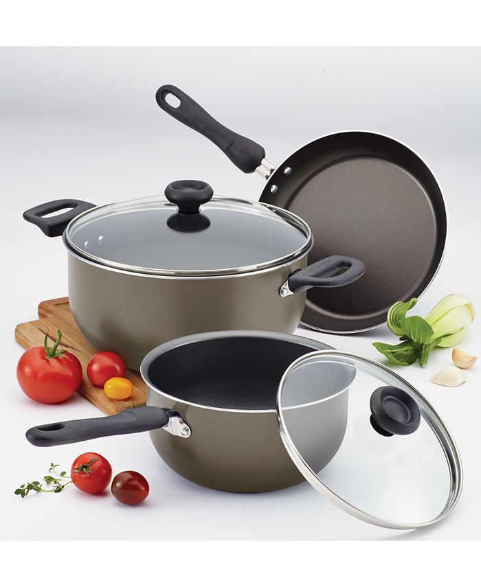 Farberware Nonstick Dishwasher Safe 17Pc. Cookware Set Macy's