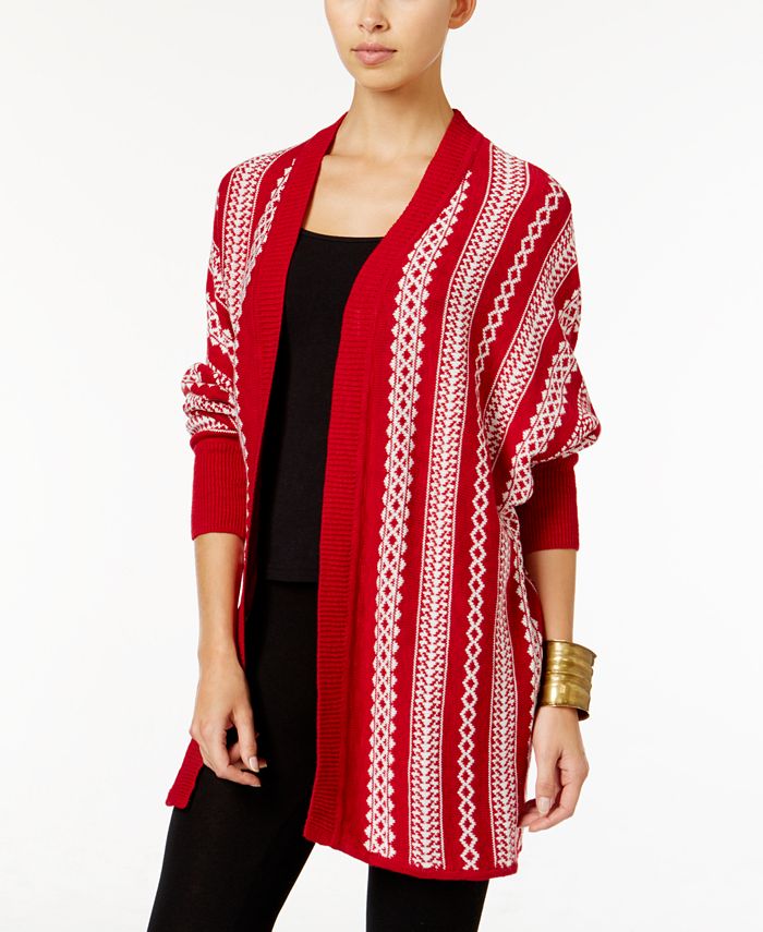 Lucky Brand Patterned Lounge Sweater Wrap - Macy's