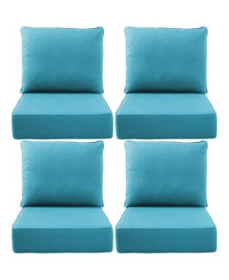 24"x22"x6" Patio Thick Cushions and Pillows Set - Deep Seat Indoor/Outdoor Water and Fade Resistant